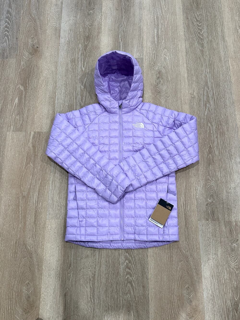 The North Face Teen ThermoBall Hooded Jacket, XL 14, LITE LILAC, NWT